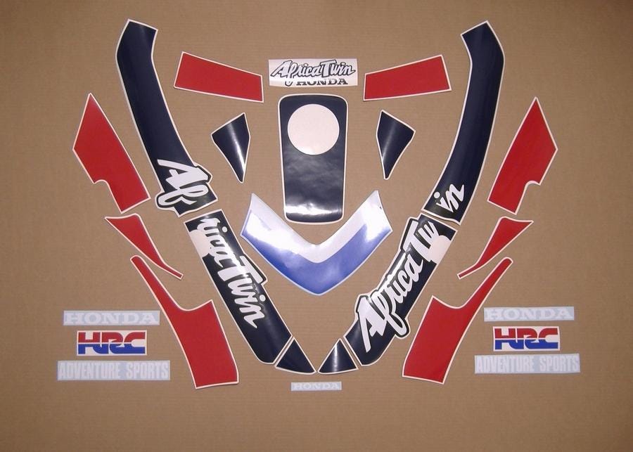 XRV 650 1988 Africa Twin set completo di decalcomanie replica aftermarket kit adesivi di ricambio completo modello di restauro di riproduzione grafica