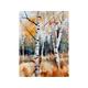Betulla pittura ad acquerello Aspen paesaggio stampa artistica opera d'arte della foresta