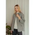 Shacket in lana-lino BERKLEY / Blazer oversize grigio naturale / Giacca in lana con colletto a camicia / Cardigan casual Vestibilità ampia / Camicia i