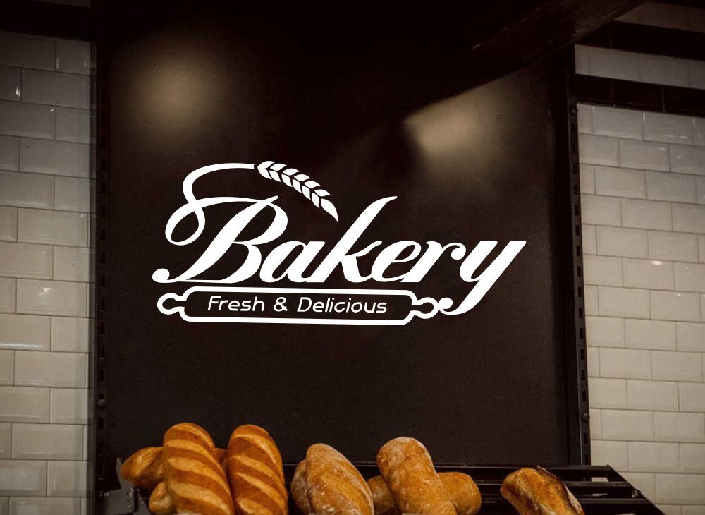 "Adesivo da parete per panetteria, adesivo ... cibo, adesivo da parete in vinile con lettera \"Pane\", adesivo da parete con cibo, adesivo da parete per"