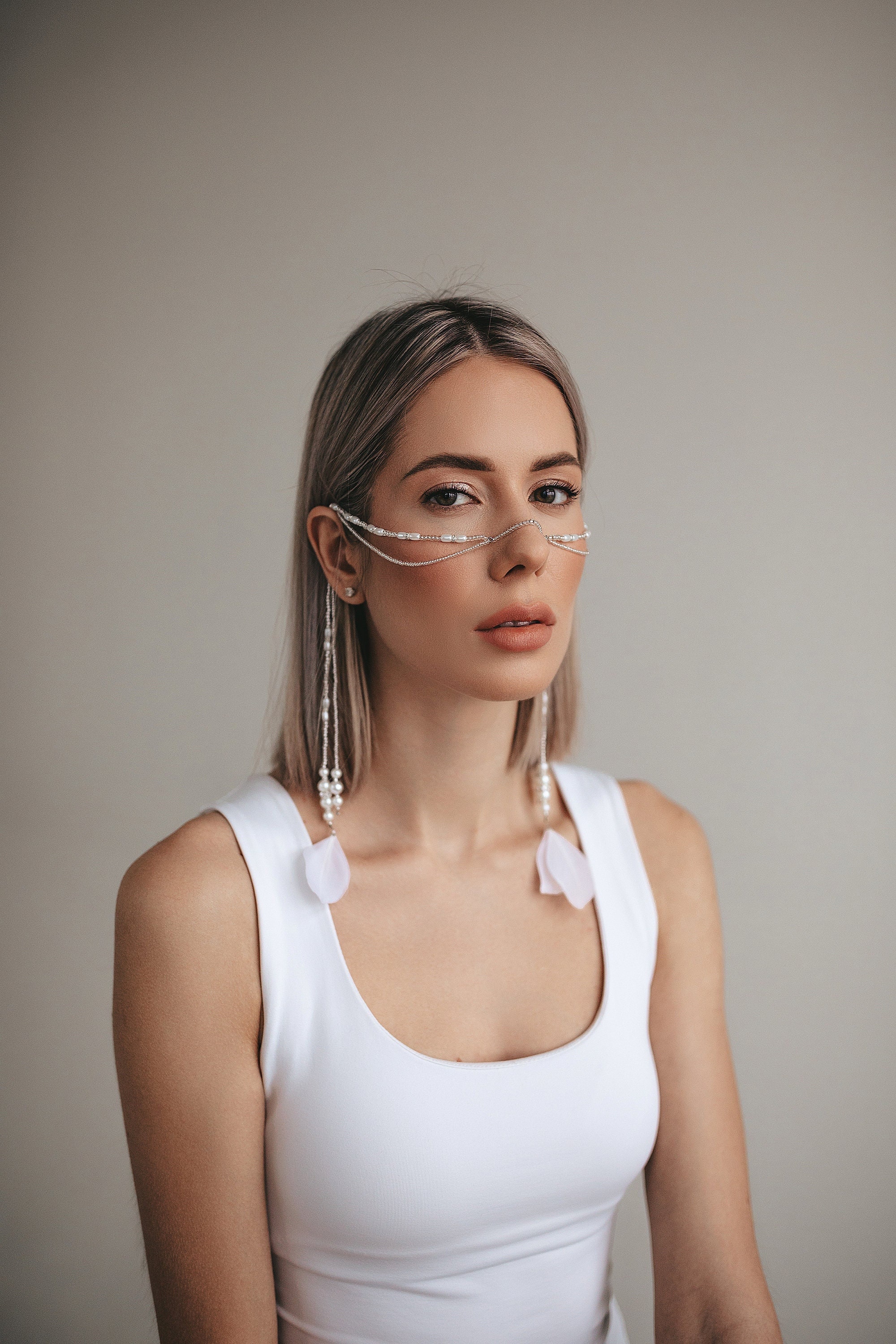 Gioielli con catena per il viso, gioielli per il viso, gioielli per il corpo, gioielli per il festival, catena per il corpo, bigiotteria, maschera per