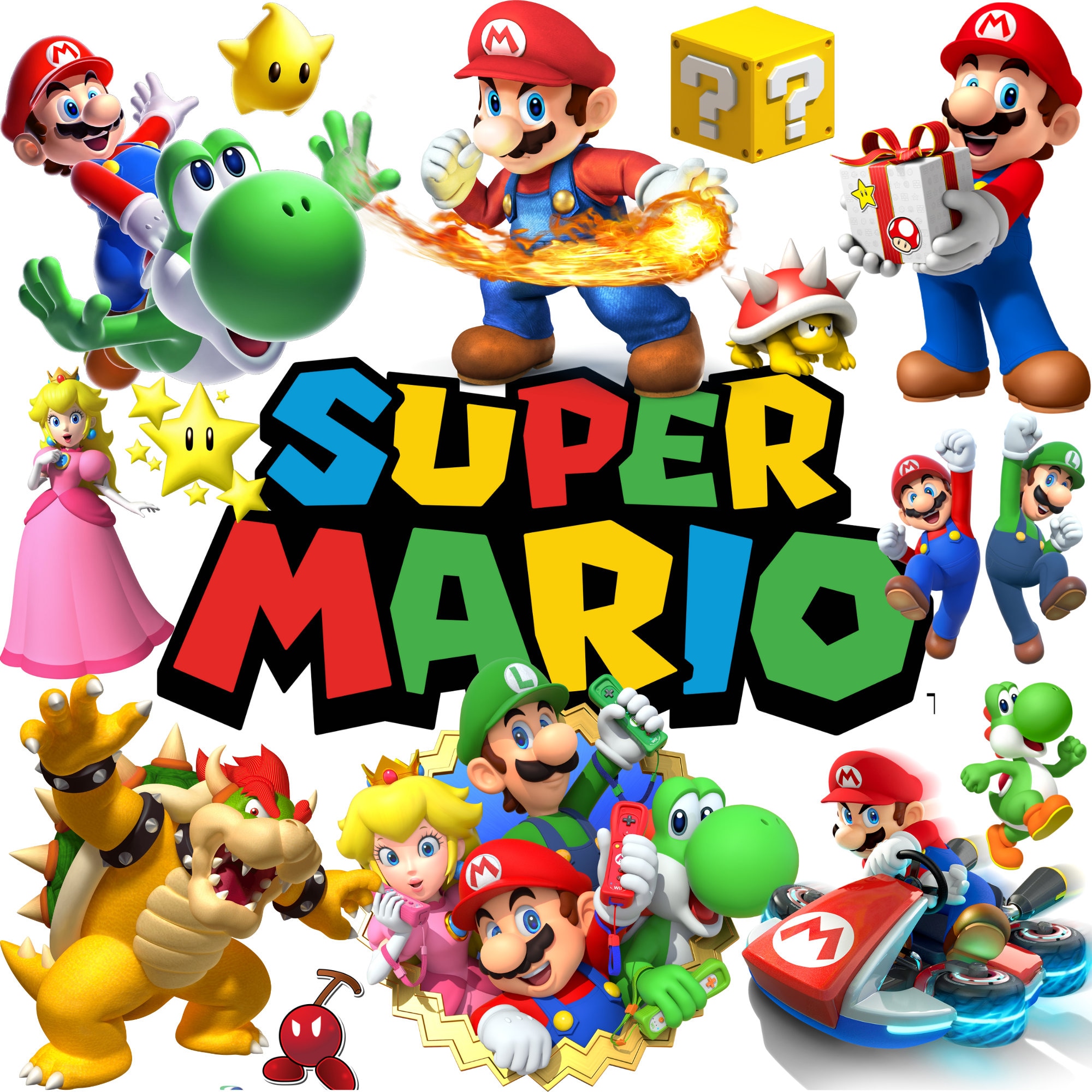 Super Mario Bundle I Super Mario PNG I Super Mario Clipart I Super Mario Sticker 40 immagini di alta qualità Mario bros Alphabet PNG, Mario bros