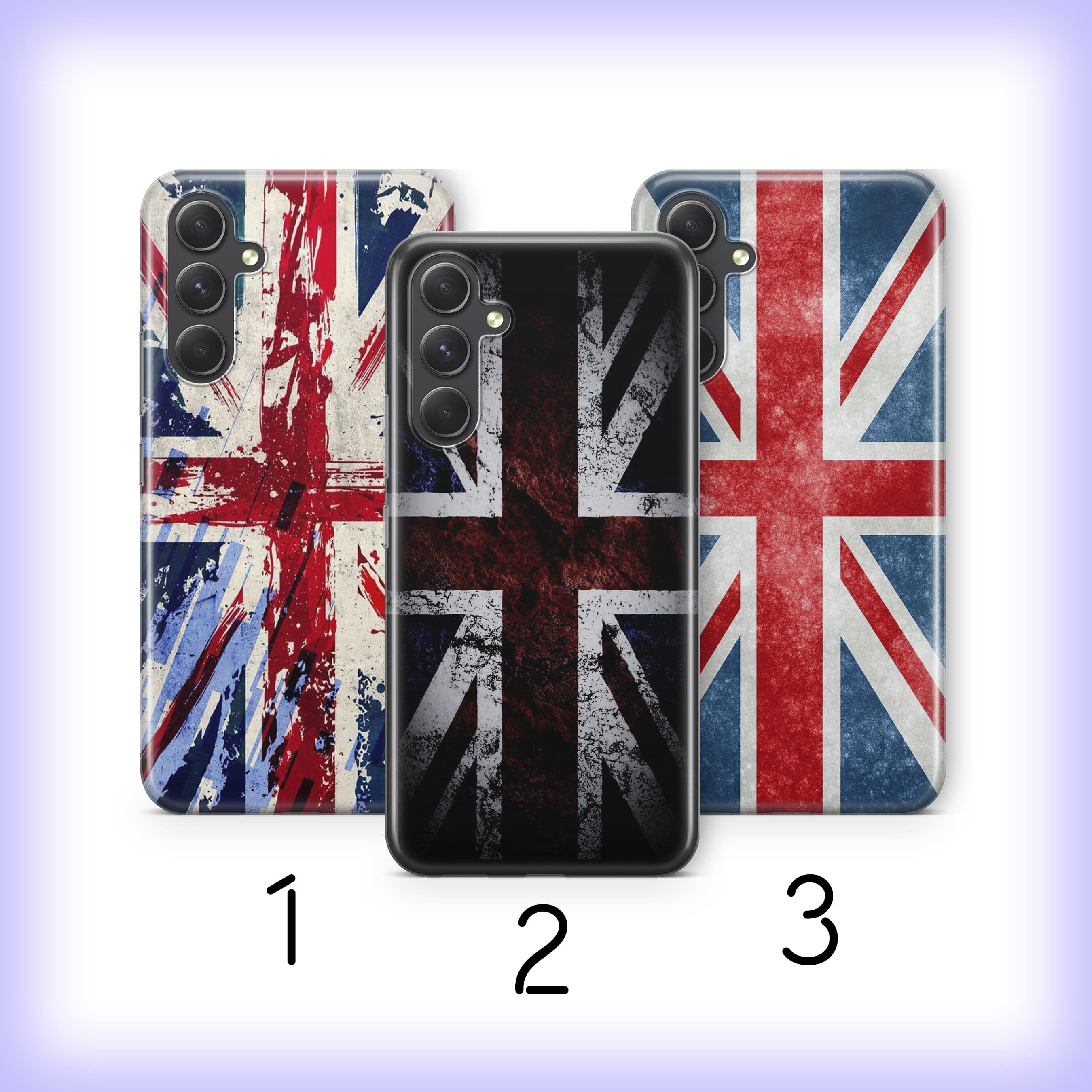 Custodia per telefono con bandiera del Regno Unito 2 per Samsung A14 A15 A16 A17 A25 A26 A33 A34 A35 A36 A53 A54 A55 A56 A72 A73 + altri modelli Regno