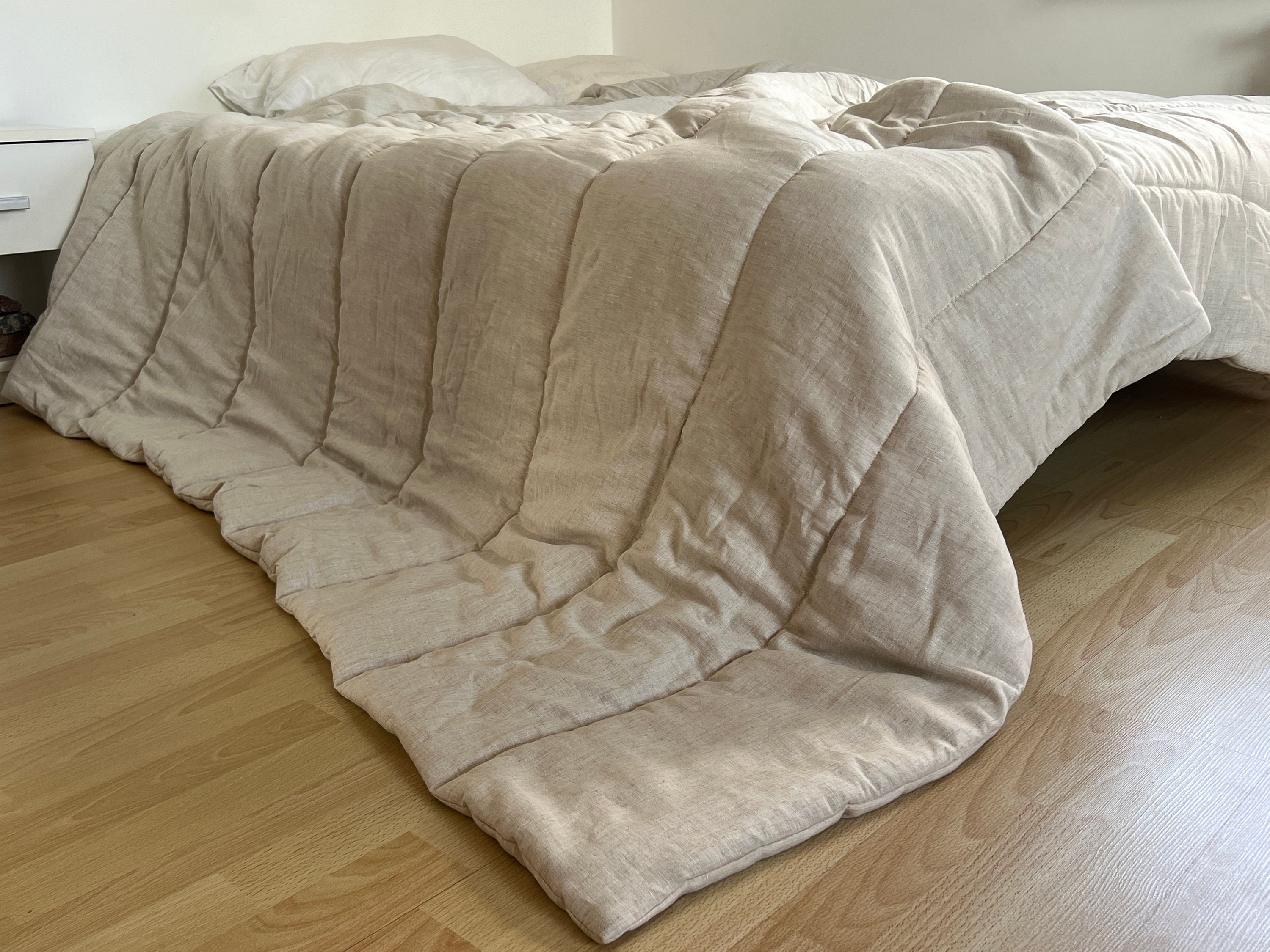 Coperta di canapa calda, piumone in canapa, trapunta in canapa, tessuto naturale non tinto in canapa, imbottitura in fibra di canapa biologica, dimens