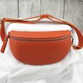 Borsa a tracolla in pelle italiana arancione / Marsupio / Borsa a tracolla in pelle da donna / Marsupio / Marsupio