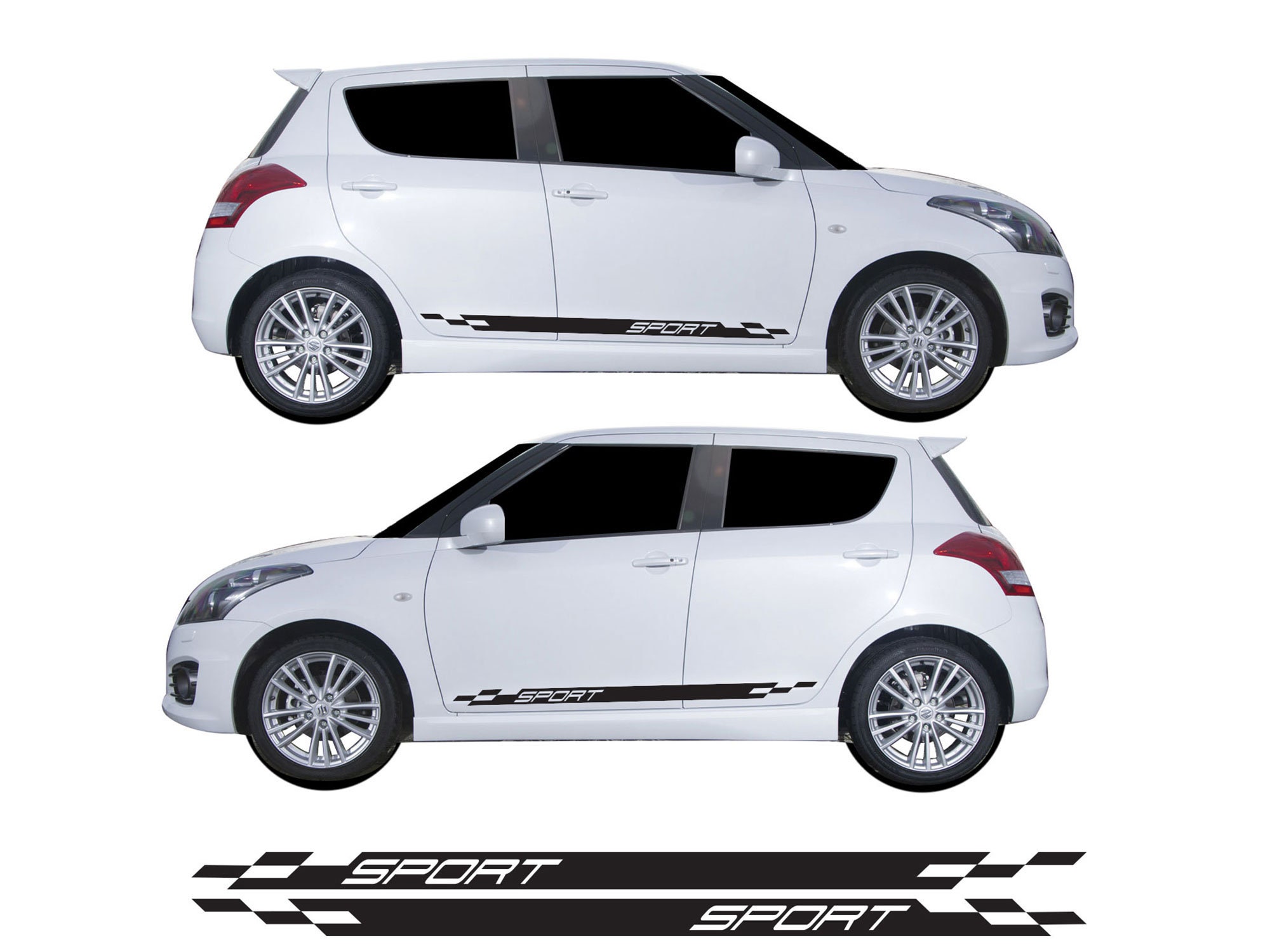 Kit di adesivi laterali a strisce sportive Racing Air Release Vinyl per Suzuki Swift Sport MK4