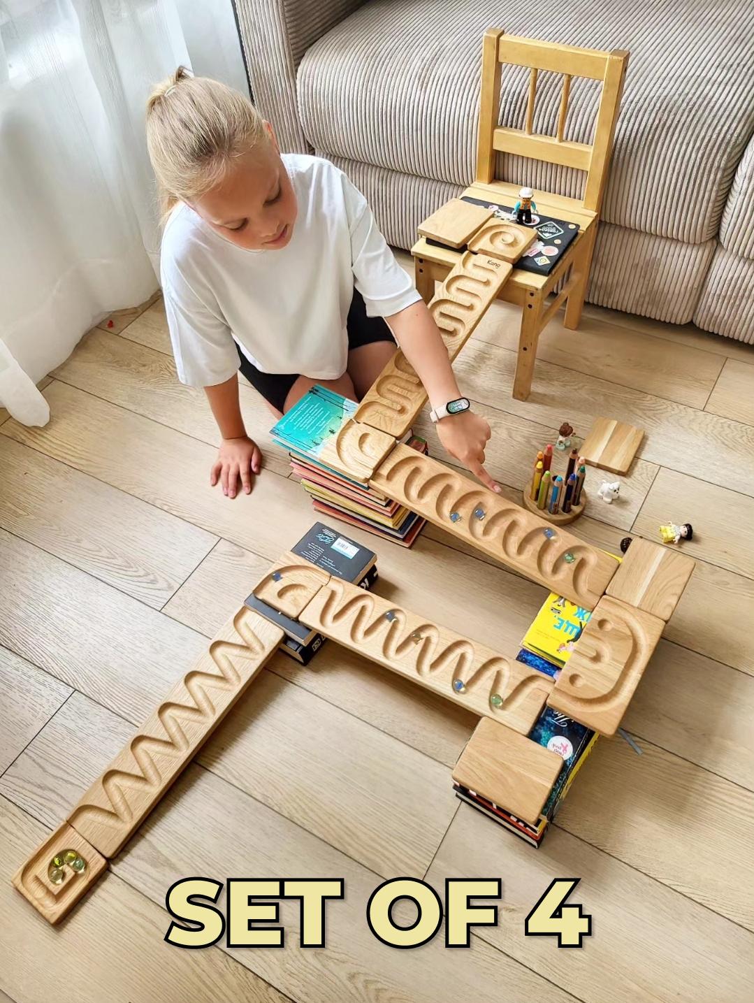 Regalo per bambini, pista per biglie in legno, pista per biglie in legno, pista per biglie in legno per bambini, labirinto per biglie, pista per bigli