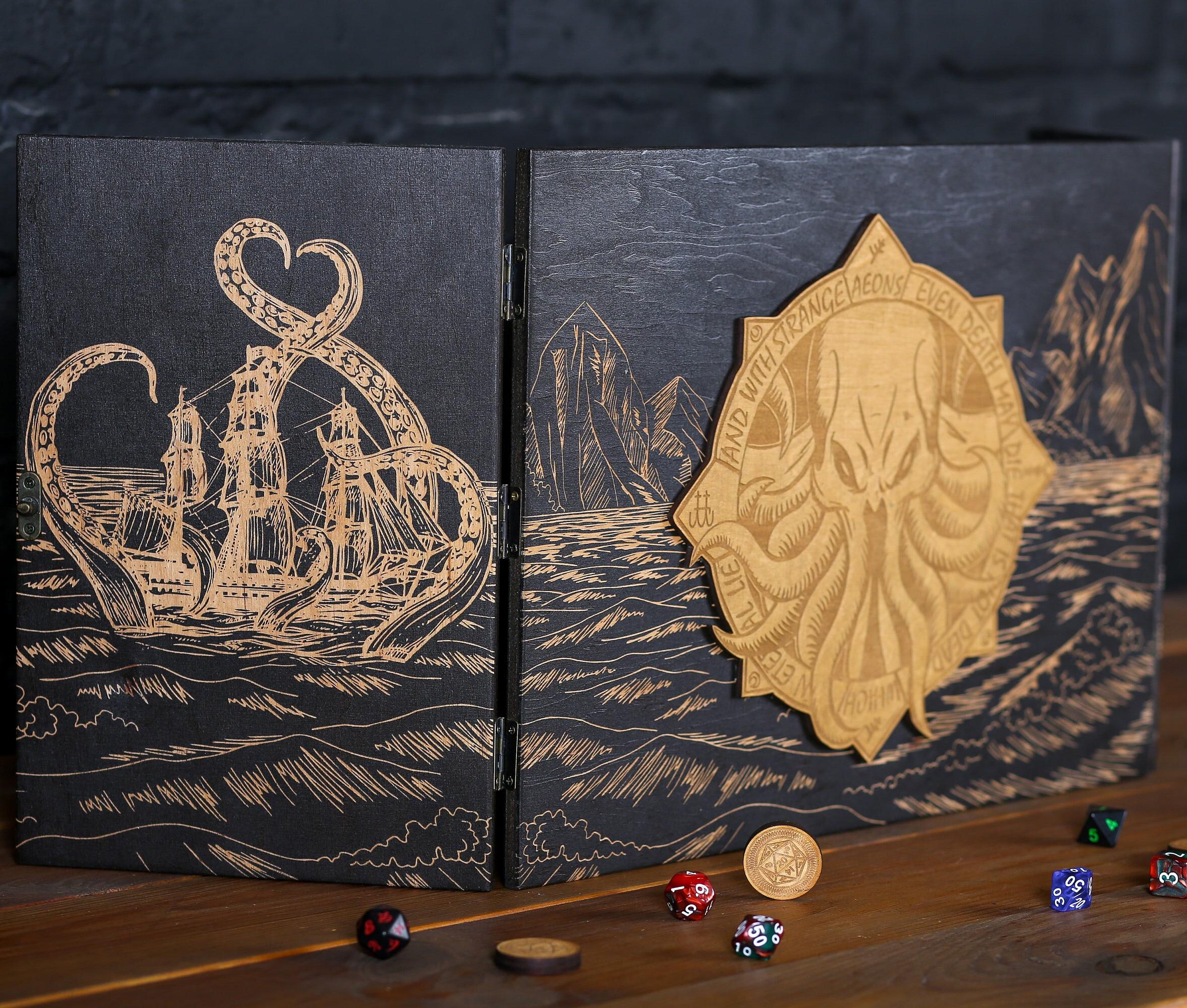 Schermo Dungeon Master Cthulhu, Schermo DM Kraken Magnetico, Schermo Game Master, Regali RPG Dnd
