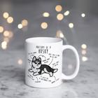 Tazza da caffè Husky bianco e nero, regalo carino per gli amanti degli Husky siberiani, tazza per cani, regalo per lei, per lui, animale domestico div