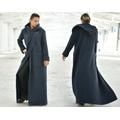 Cappotto cardigan lungo in lana, cardigan extra lungo, maxi cardigan gotico, cardigan con cappuccio lungo fino al pavimento, caldo cappotto invernale