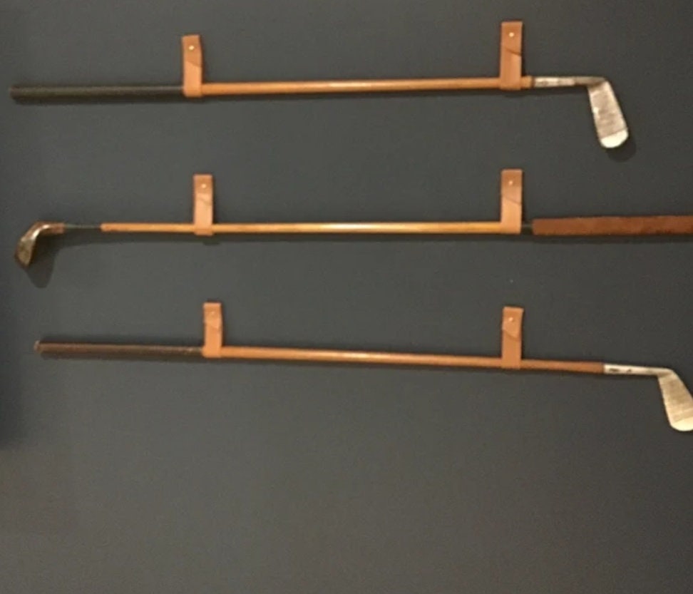 Appendino da parete in pelle per mazze da golf, porta mazze da golf, porta mazze da golf, supporto, organizer, espositore per mazze da golf, appendiab