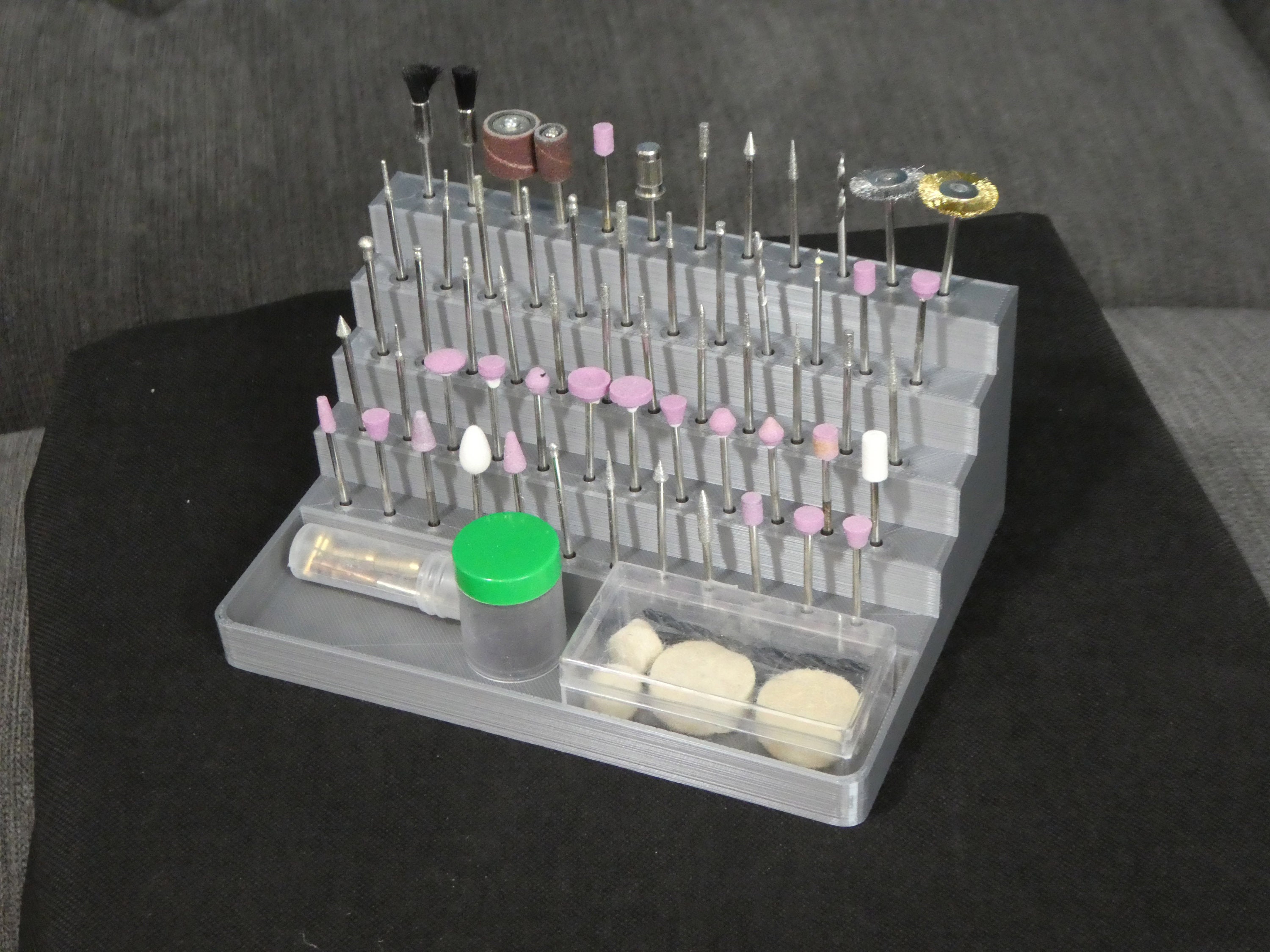 Organizzatore di punte Dremel / Porta punte rotanti / Porta punte Dremel / Supporto per punte per utensili Dremel / Punte / 60 fori / Porta utensili e