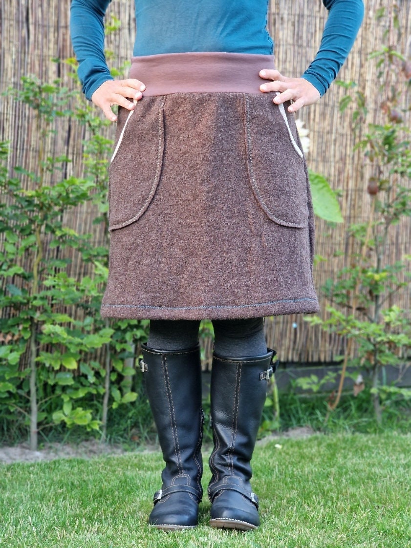 Gonna invernale, gonna di lana, gonna alla moda, gonna s-XL per donna, gonna di lana, gonna di lana, gonna invernale, gonna da donna, marrone, lana co