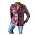 Giacca blazer in pelle - Vintage - Rosso bordeaux - Vestibilità L / UK 14