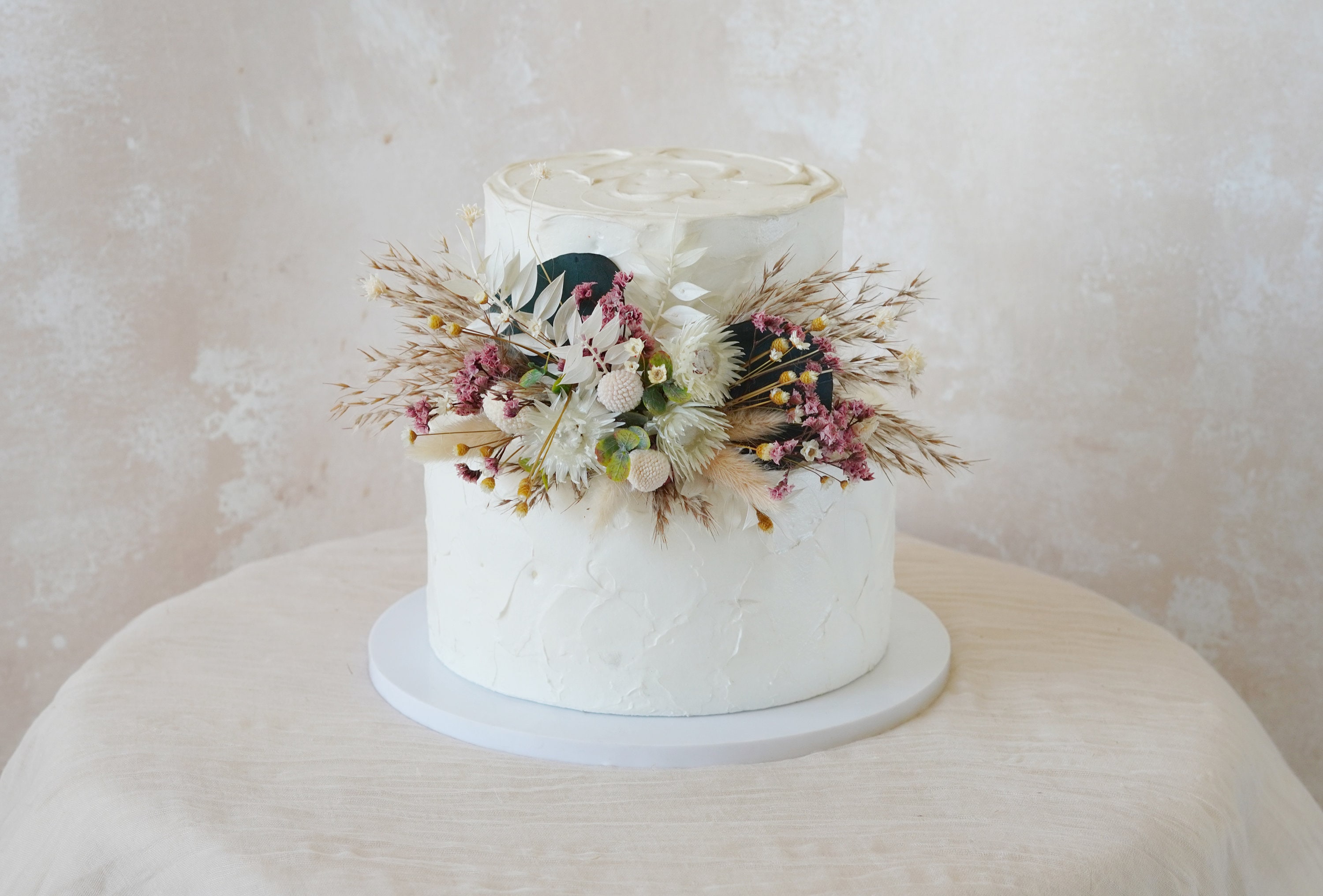 Topper per torta con fiori di paglia naturale, topper per torta con fiori secchi, topper per torta con fiori secchi, topper per torta con fiori secchi