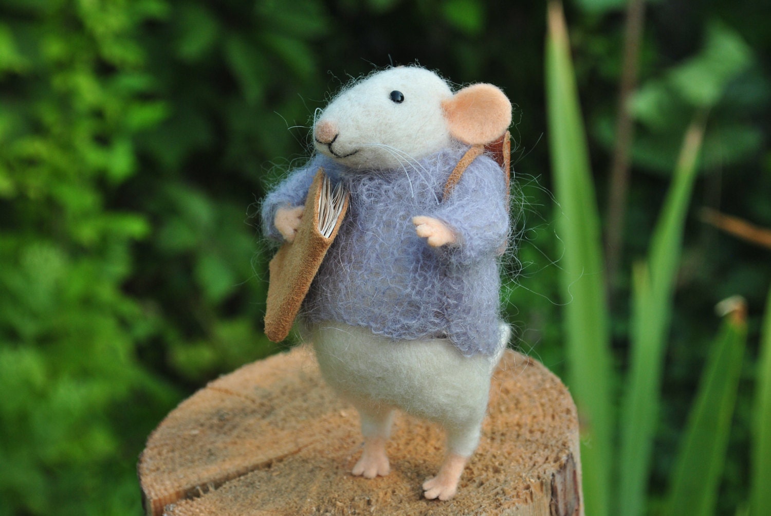 Topo di lana Ago topo in feltro Animale in miniatura Topo in feltro Topo bianco Ago feltro topi in feltro Waldorf giocattolo animale Carino topo feltr