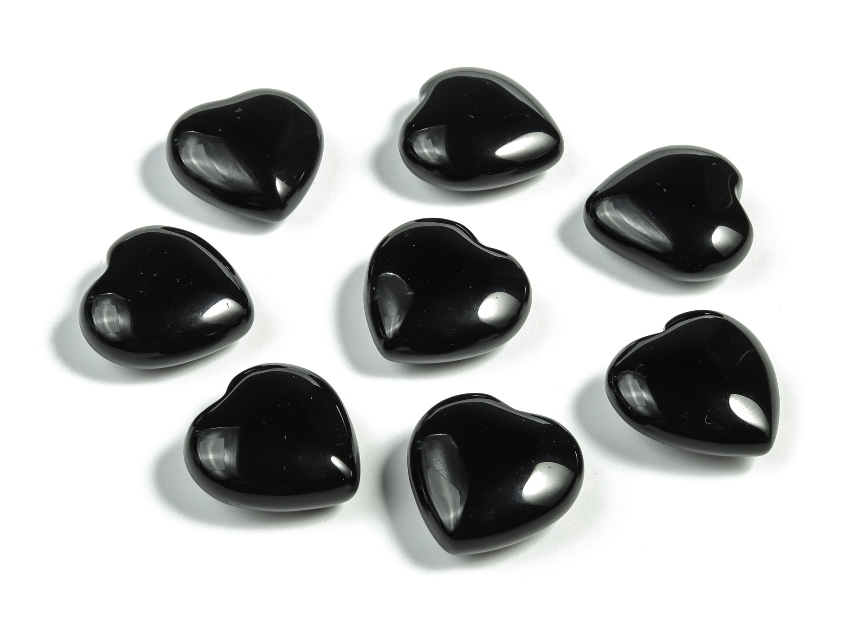 Pietra preziosa a forma di cuore in ossidiana - Pietra preziosa a forma di cuore nera - Pietra preziosa sciolta a forma di cuore nera - Pietra curativ