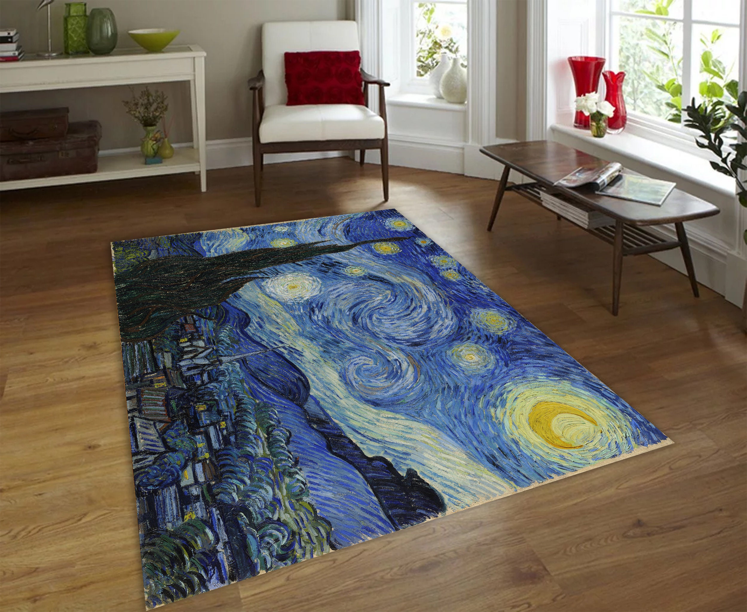Tappeto, Vincent Van Gogh, La notte stellata, Tappeto, Dipinto di Van Gogh, Il tappeto della notte stellata, Arte, Decorazione della notte stellata, T