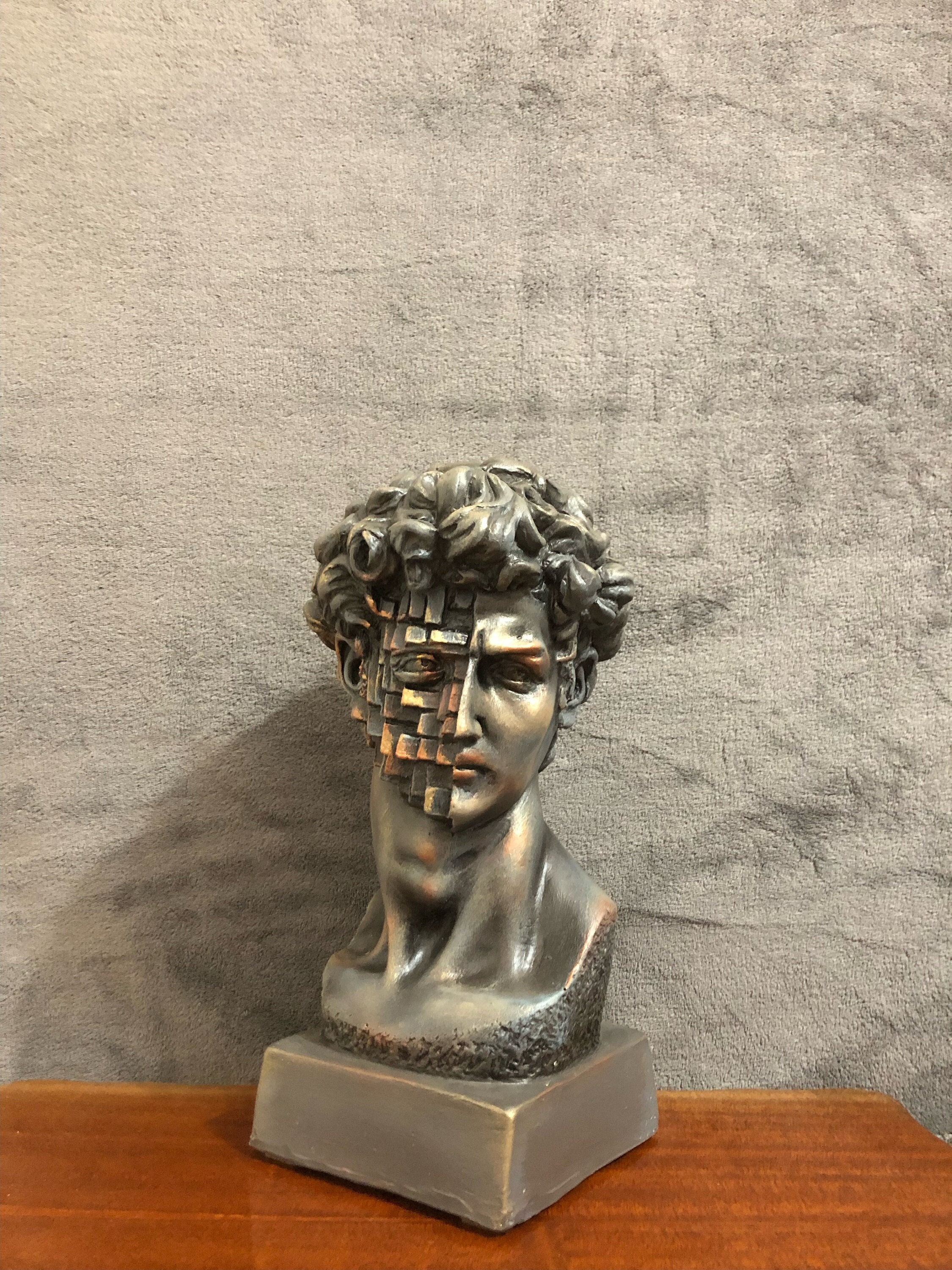 Grande statua busto di David, statua busto greco, statua pop art, scultura di David, statua di David pop art, statua scultura di David, regalo di inau