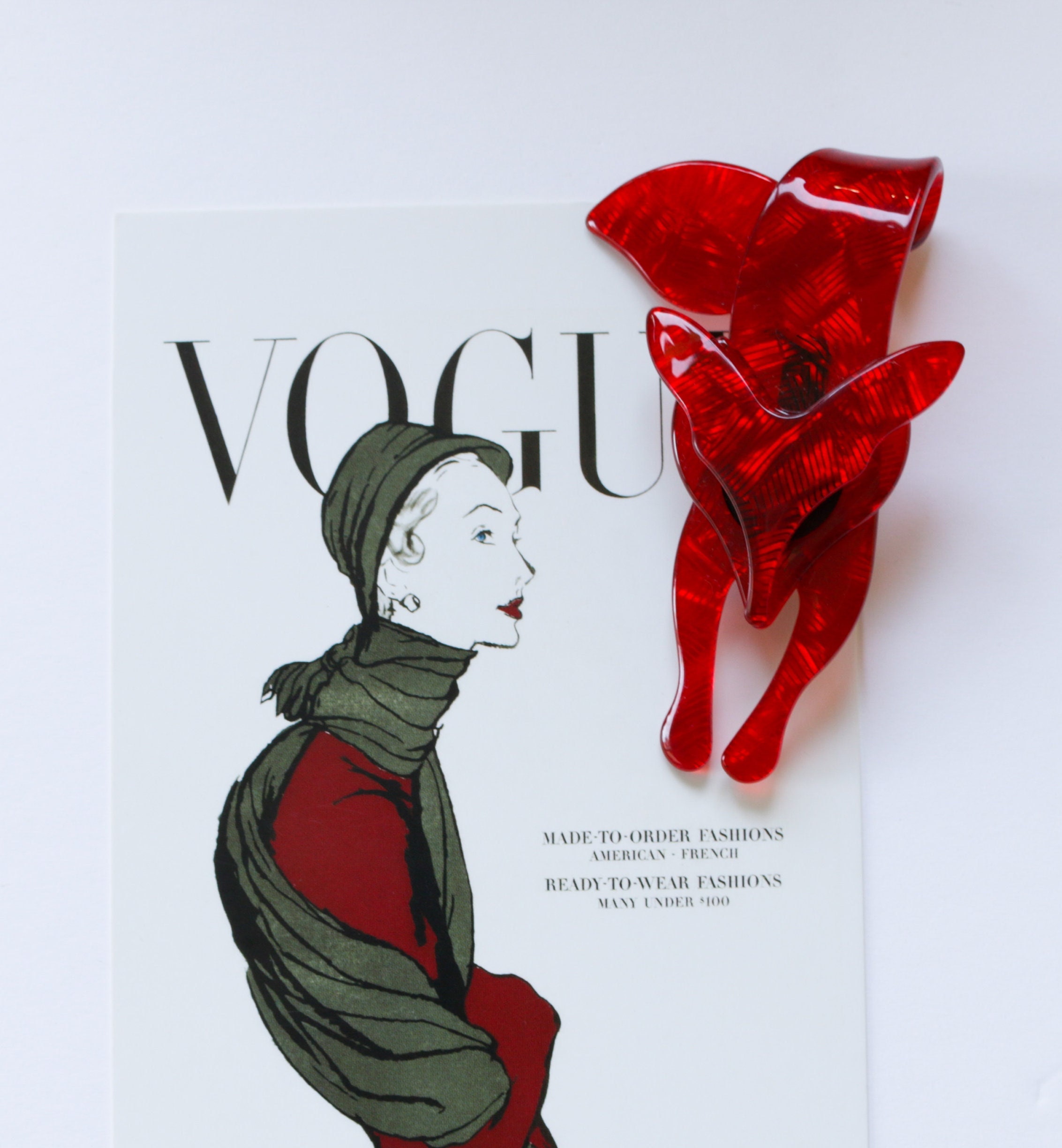 Spilla a forma di volpe, spilla a forma di volpe rossa, spilla in plastica, spilla in plastica vintage, spilla in acetato, spilla in acrilico, spilla