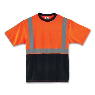 Ergodyne 22518 GloWear 8289BK Class 2 Hi-Vis T-Shirt with Black Bottom, 4X-Large, Orange, Ships in 1-3 Business Days