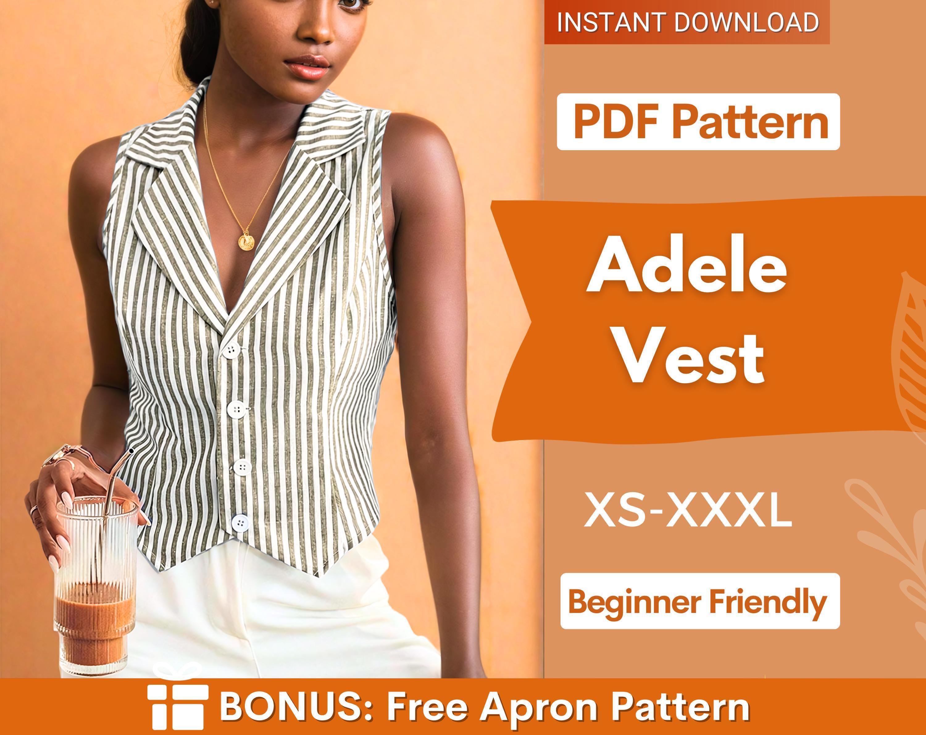 Modello di cucito per gilet, modello di gilet, modelli di cucito, modello di cucito per gilet da donna, blazer da donna, gilet alla moda, modello di g