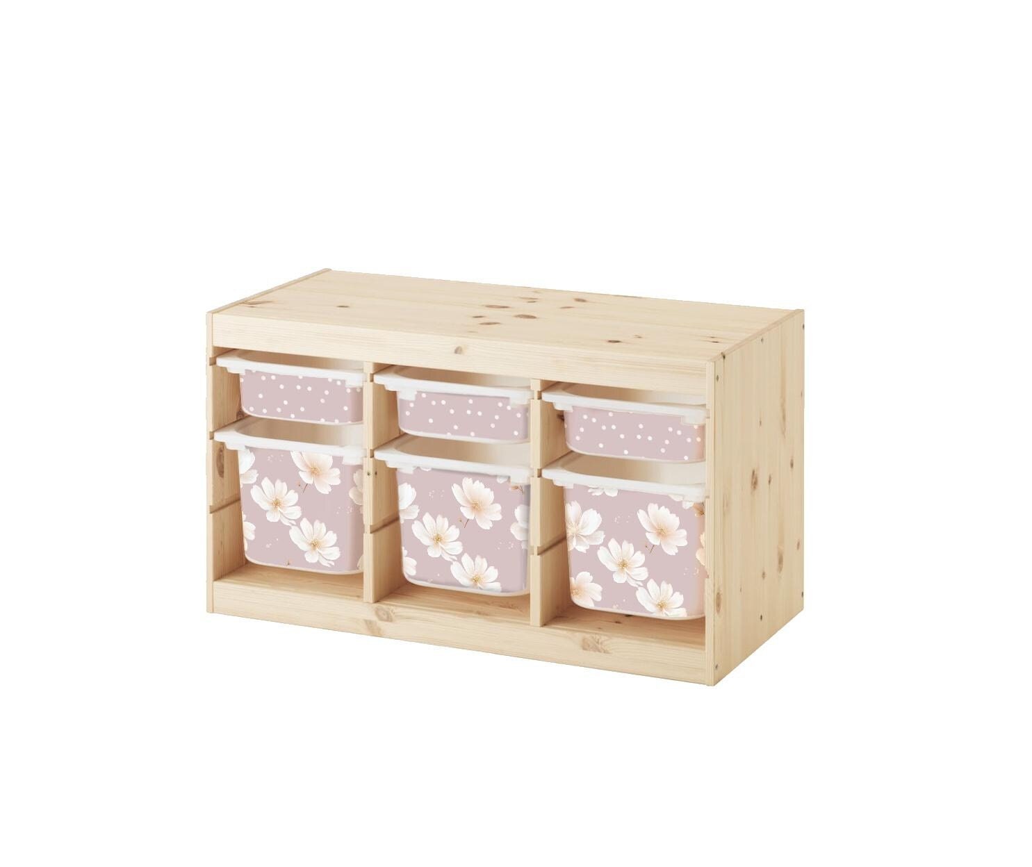 Adesivo TROFAST rosa cipria Adesivo TROFAST magnolia fiore Vinile avvolgente Adesivo Ikea Trofast Adesivo floreale Trofast per riporre i giocattoli De