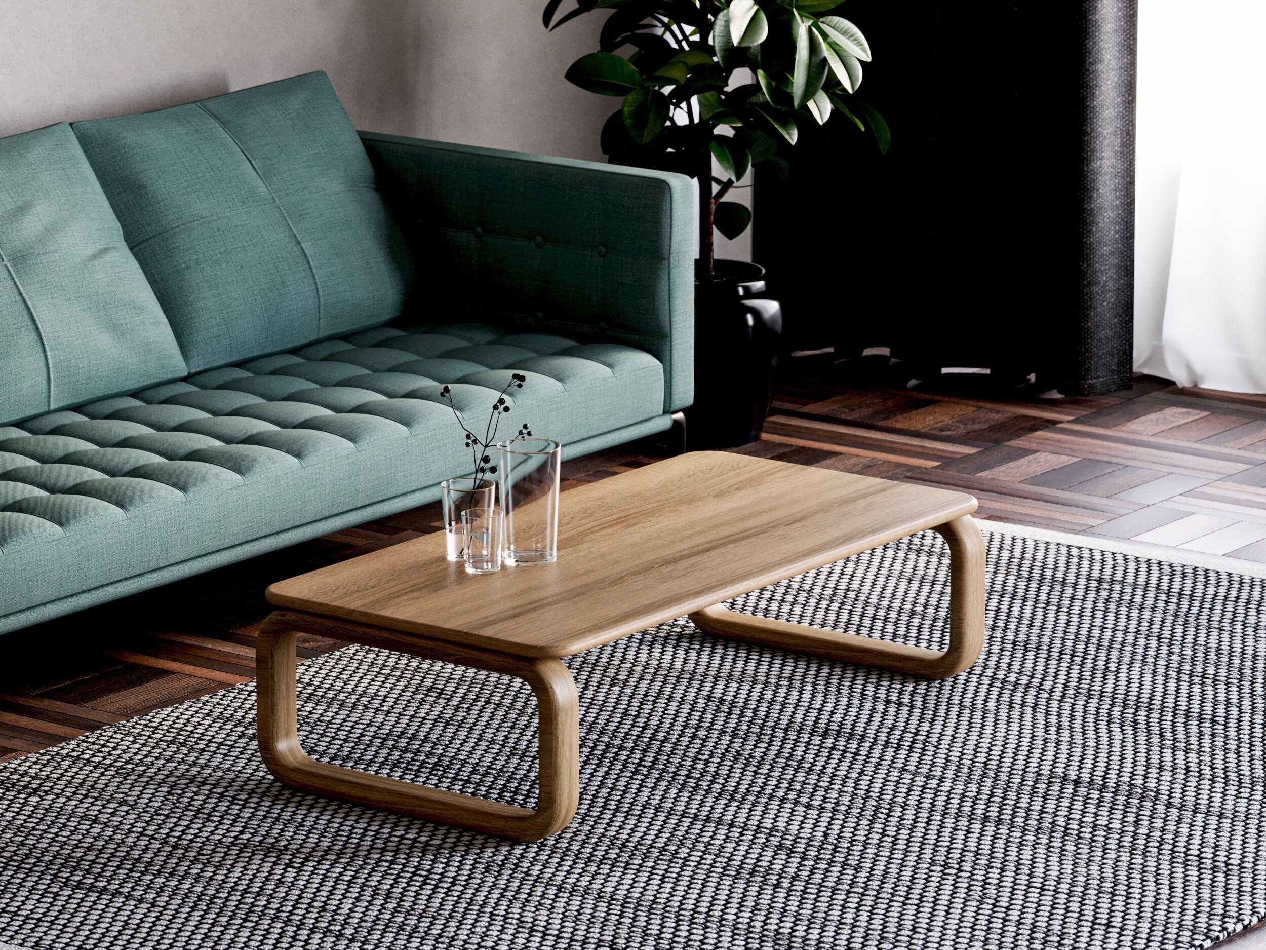 Tavolino da caffè moderno - Tavolino da caffè estetico - Tavolino da caffè in rovere - Tavolino da caffè minimalista - Tavolino da caffè scandinavo -