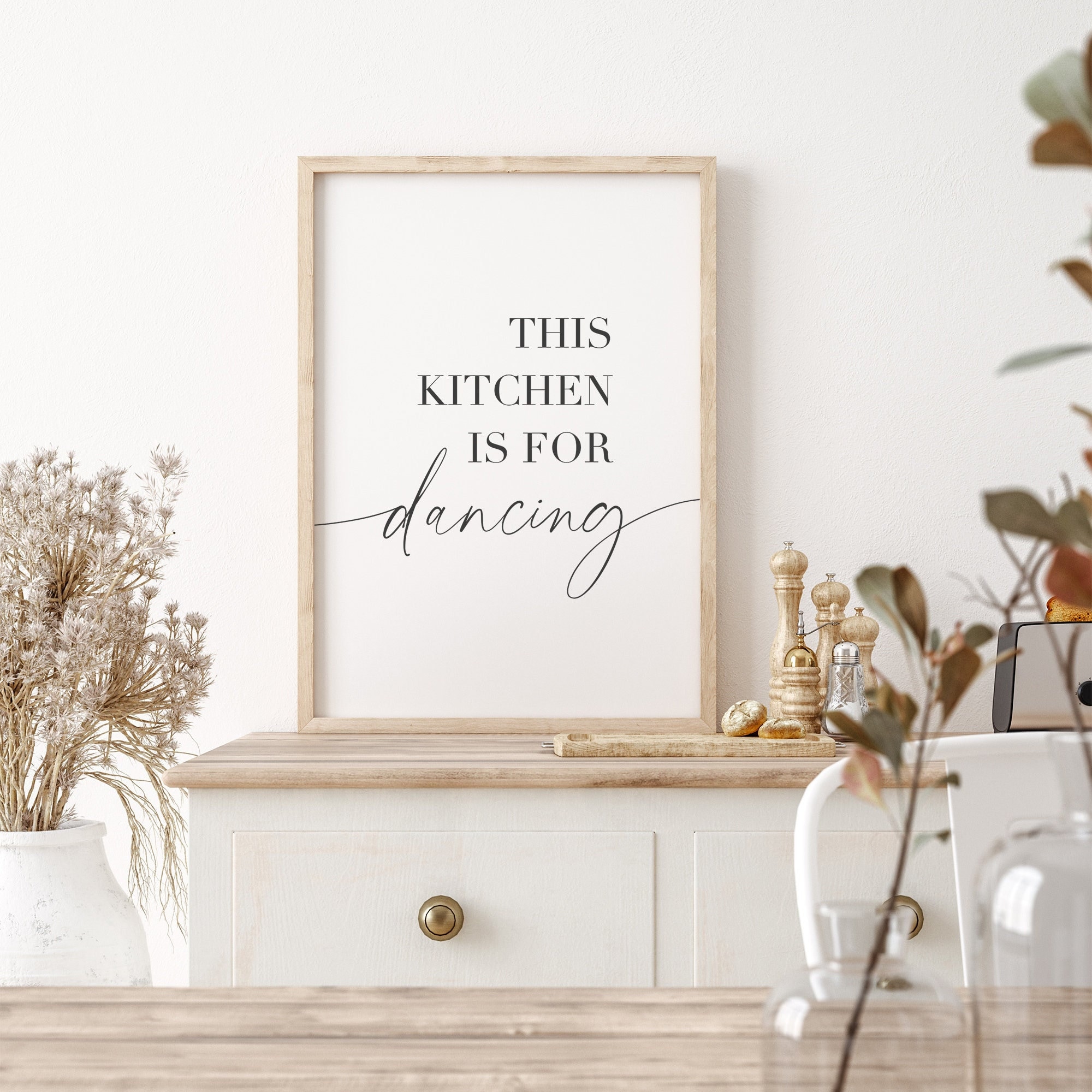 Questa cucina è per ballare, stampare decorazioni murali, segno di danza da cucina, decorazione da parete cucina, arte murale cucina, poster da cucina