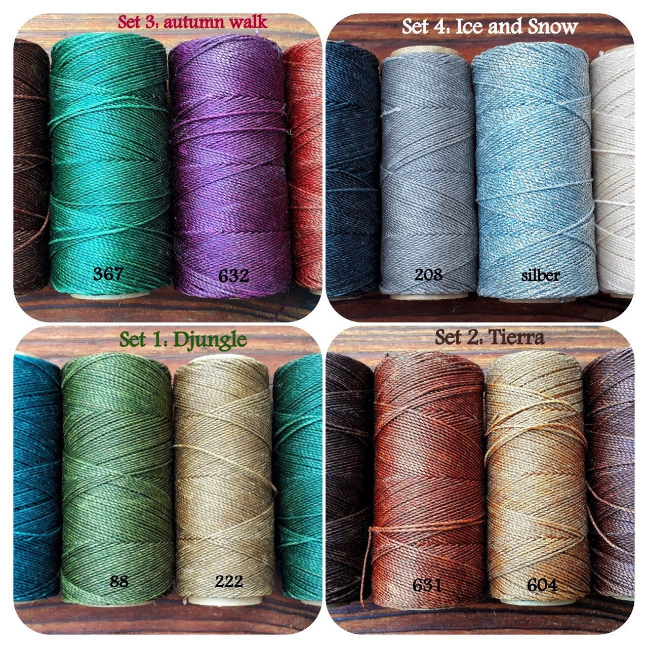 Set di colori 4*5 /4*10 m Linhasita, filato per macramè cerato da 1 mm Linhasita, filato per macramè, filato Linhasita, filo da cucito da 1 mm, cordon
