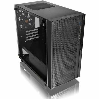 Thermaltake Versa H18 Tg Computer Case - Micro Tower - Black, Blue - Tempered Glass, Spcc - 4 X Bay - 1 X 4.72" X Fan(S) Installed - 0