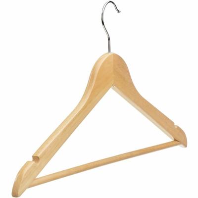 Lorell Wooden Coat Hanger - For Coat, Clothes, Garment - Wooden, Metal - Natural - 30 / Carton