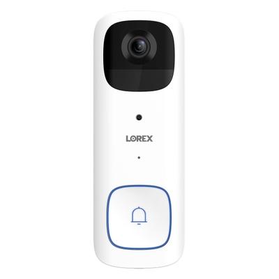 Lorex Wi-Fi Battery-Operated 2K Smart Video Doorbell, 5.8"h X 2.1"w X 2.1"d, White