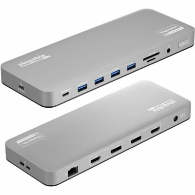 Plugable 13-In-1 Usb C Docking Station Dual Monitor, 100W Charging, Dual 4K Displays 2X Hdmi Or 2X Displayport