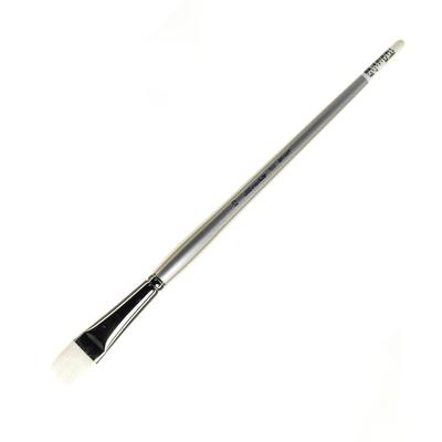 Silver Brush Silverwhite Series Long-Handle Paint Brush, Size 12, Bright Bristle, Synthetic, Silver/white