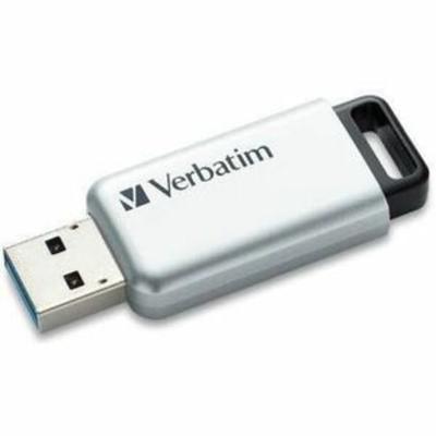 Verbatim 128Gb Store 'n' Go Secure Pro Usb 3.0 Flash Drive - 128 Gb - Usb 3.0 - Silver - 256-Bit Aes - Lifetime Warranty - 1 Each