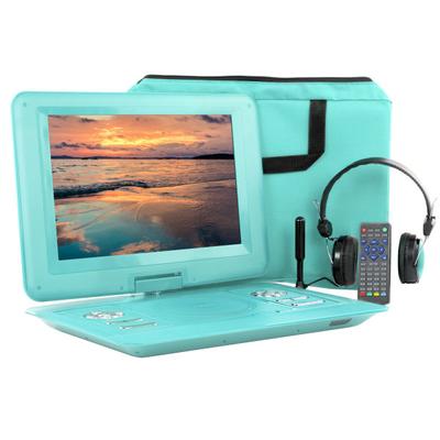 Trexonic Portable Tv Dvd Player With Color Tft Led Screen And Usb/hd/av Inputs, 13.3", Teal