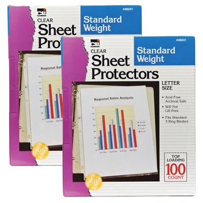 Charles Leonard Top-Loading Sheet Protectors, 8 1/2