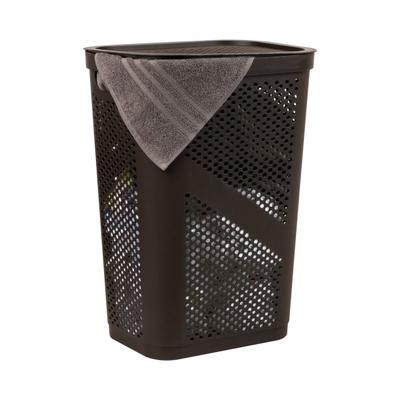 Mind Reader 60L Laundry Hamper Clothes Basket With Lid, 23-1/2