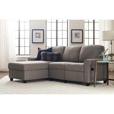 Serta Copenhagen Reclining Sectional With Storage Chaise, Left, Gray/espresso