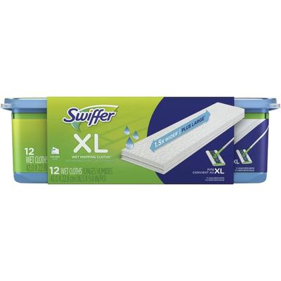 Swiffer Sweeper Xl Wet Mopping Pads, White, Pack Of 12 Pads