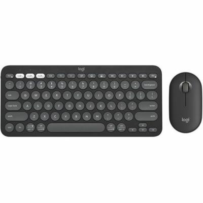 Logitech Pebble 2 Combo Keyboard & Mouse - Usb Type A Wireless Bluetooth Keyboard - Tonal Graphite - Usb Type A Wireless Bluetooth Mouse - Optical - 4000 Dpi - 3 Button - Scroll Wheel - Tonal Graphite