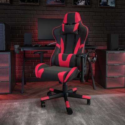 Flash Furniture X20 Ergonomic Leathersoft Faux Leather High-Back Racing Gaming Chair, Red/black