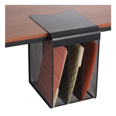 Safco Onyx Mesh Hanging Organizer, Solid Top 3-Section Vertcal, Black
