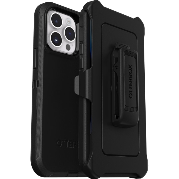 Otterbox Defender Rugged Carrying Case (Holster) Apple Iphone 14 Pro Max Smartphone - Black - Dirt Resistant, Scrape Resistant, Wear Resistant, Drop Resistant, Bump Resistant, Tear Resistant