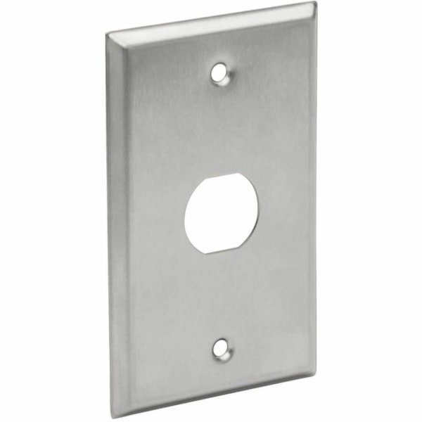 Tripp Lite Rj45 Bulkhead Wall Plate 1 Cutout Industrial Metal Single Gang Taa - Faceplate - Wall Mountable - Rj-45 - Silver - 1-Gang - Taa Compliant