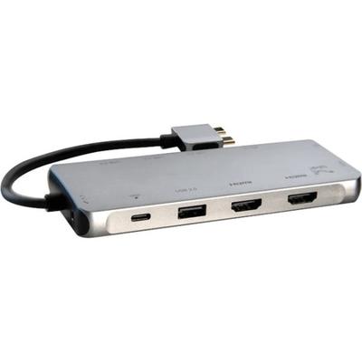 Smk-Link Usb-C Dual 4K Multi-Stream Mini Docking Station - For Notebook/camera/scanner/tablet/monitor/projector/tv - 100 W - Usb Type C - 2 X Usb 2.0 - 2 X Usb 3.0 - Usb Type-C - Network (Rj-45) - Hdmi - Vga