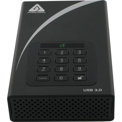 Apricorn Aegis Padlock Dt Adt-3Pl256-4000 4 Tb Desktop Hard Drive - 3.5" External - Black - Usb 3.0 - 7200Rpm