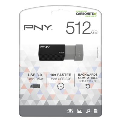 Pny Usb 3.0 Flash Drive, 512Gb, Black