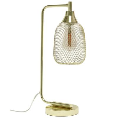 Lalia Home Industrial Mesh Desk Lamp, 19"h, Gold